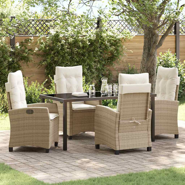 Have Spisebordssæt med pude 5 pcs Beige polyrattan