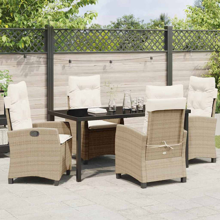 Have Spisebordssæt med pude 5 pcs Beige polyrattan