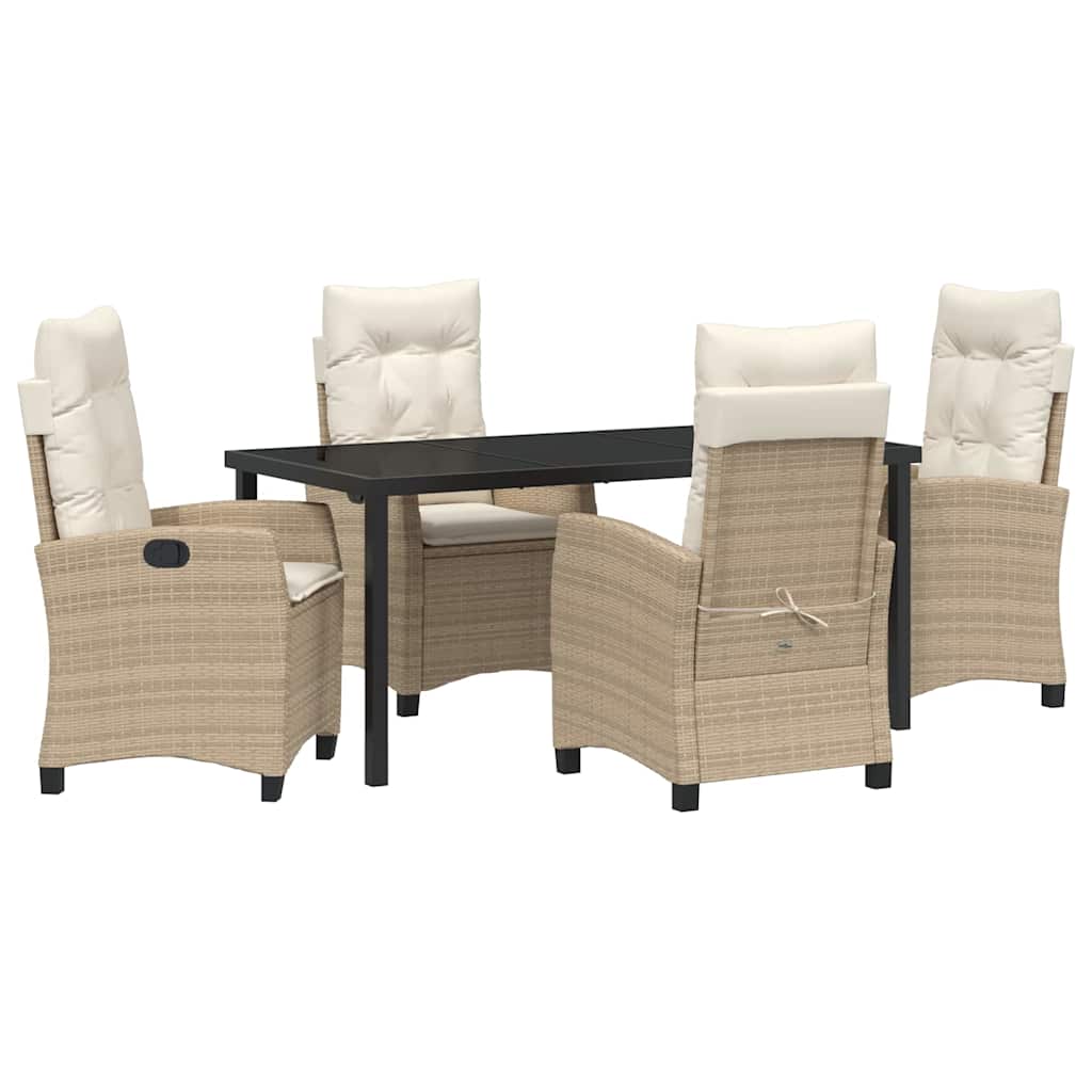 Have Spisebordssæt med pude 5 pcs Beige polyrattan