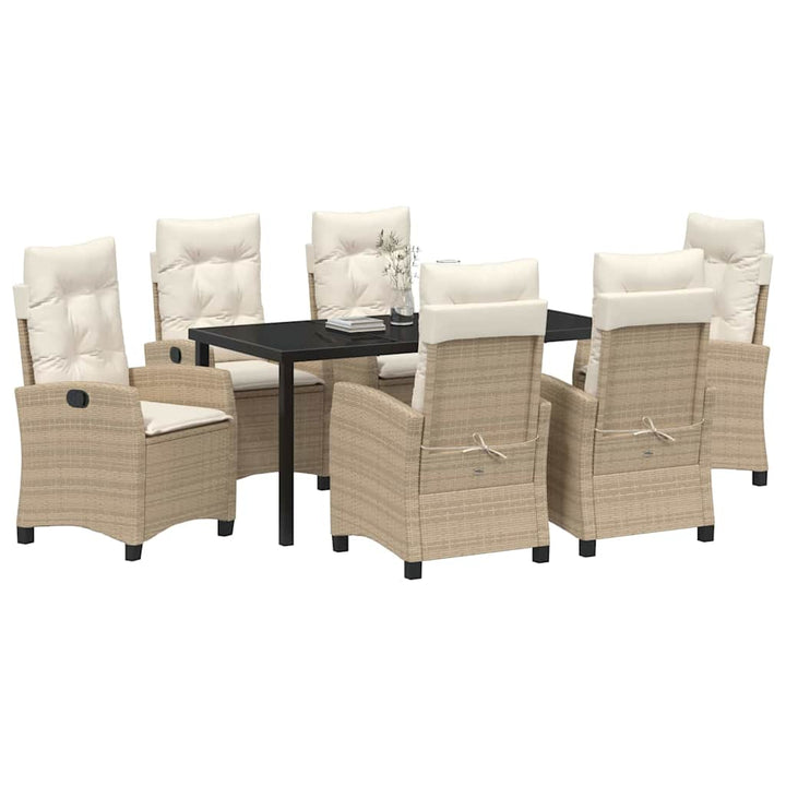 Have Spisebordssæt med pude 7 pcs Beige polyrattan