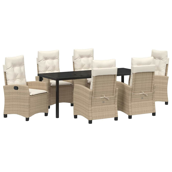 Have Spisebordssæt med pude 7 pcs Beige polyrattan