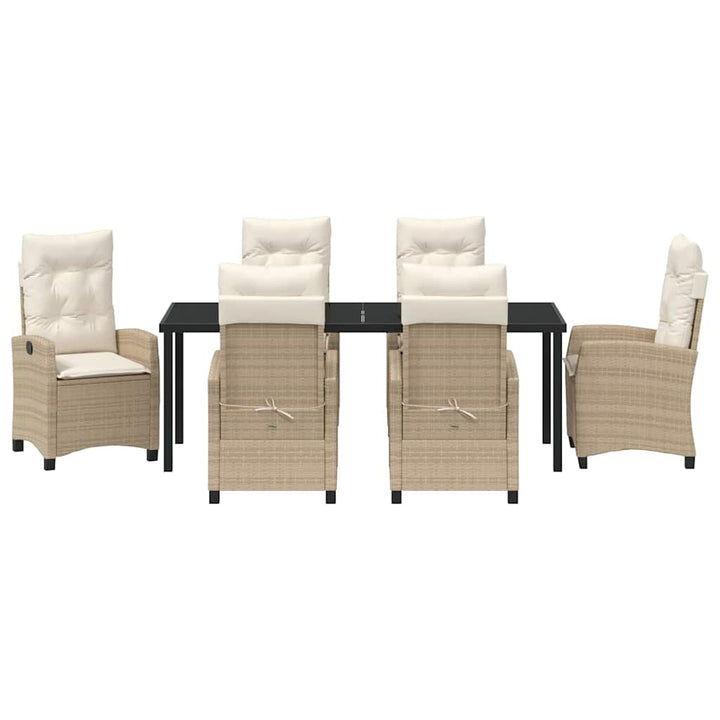 Have Spisebordssæt med pude 7 pcs Beige polyrattan