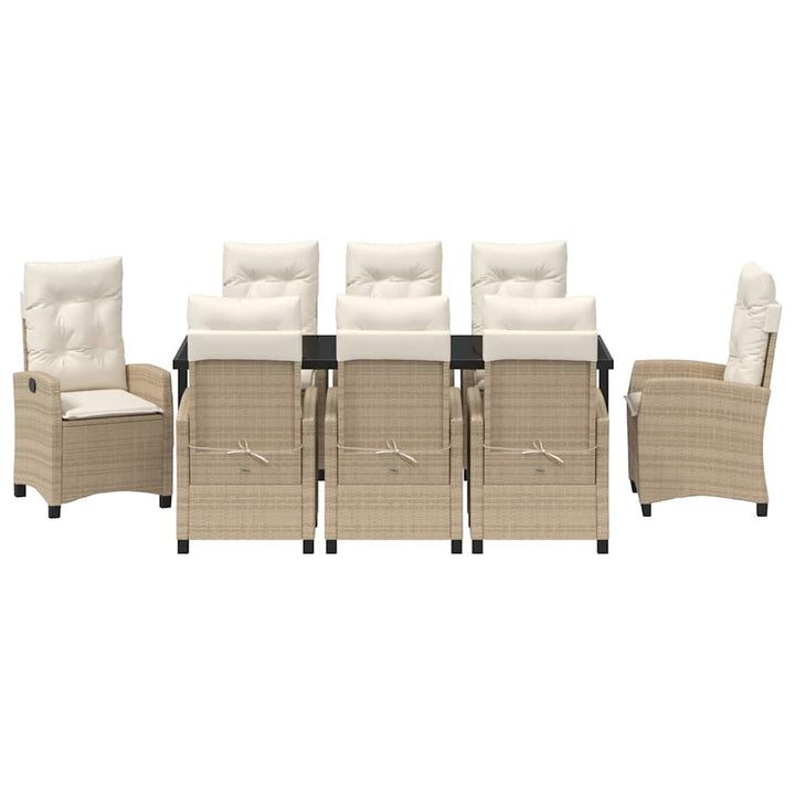 Have Spisebordssæt med pude 9 pcs Beige polyrattan