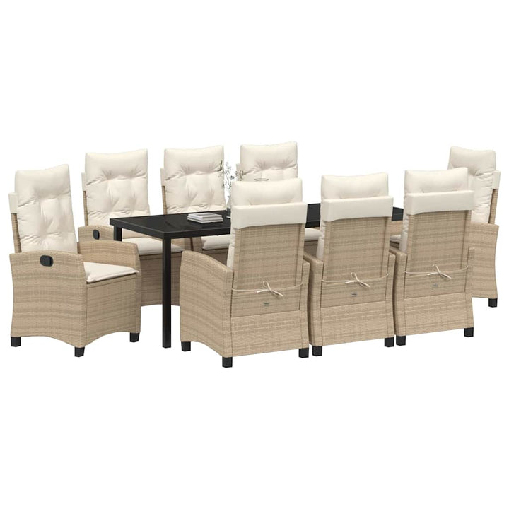 Have Spisebordssæt med pude 9 pcs Beige polyrattan