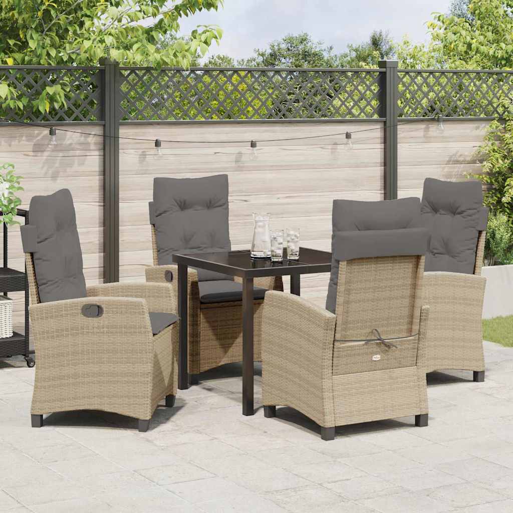 Have Spisebordssæt med pude 5 pcs Beige polyrattan