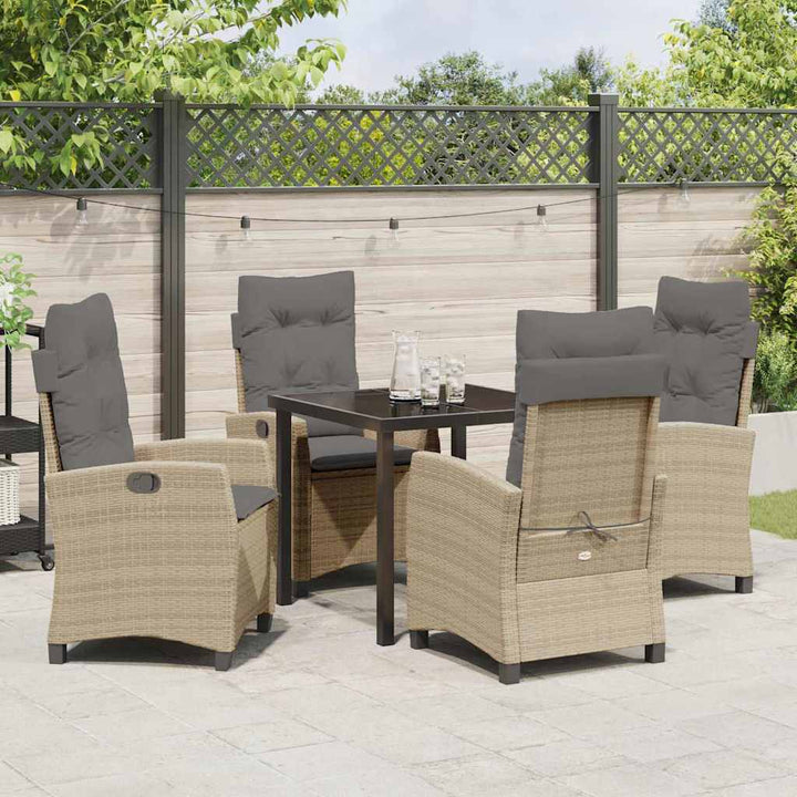 Have Spisebordssæt med pude 5 pcs Beige polyrattan