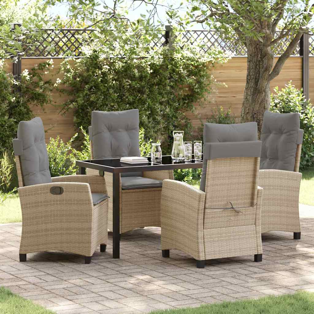 Have Spisebordssæt med pude 5 pcs Beige polyrattan