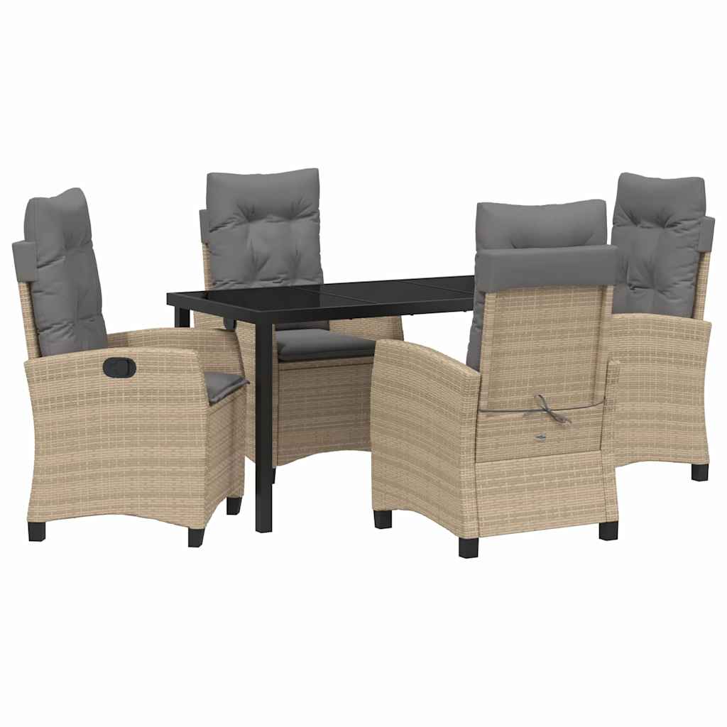 Have Spisebordssæt med pude 5 pcs Beige polyrattan