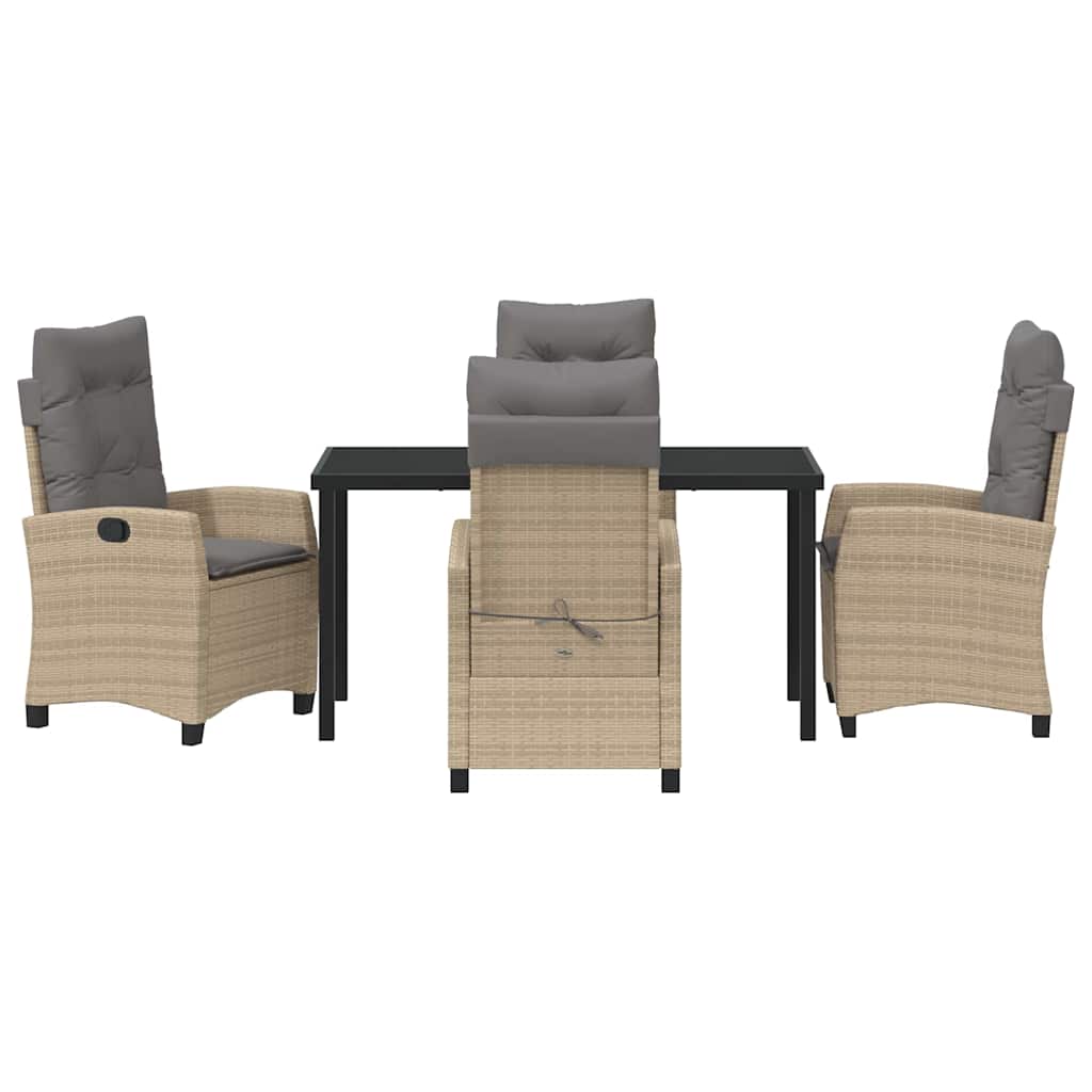 Have Spisebordssæt med pude 5 pcs Beige polyrattan