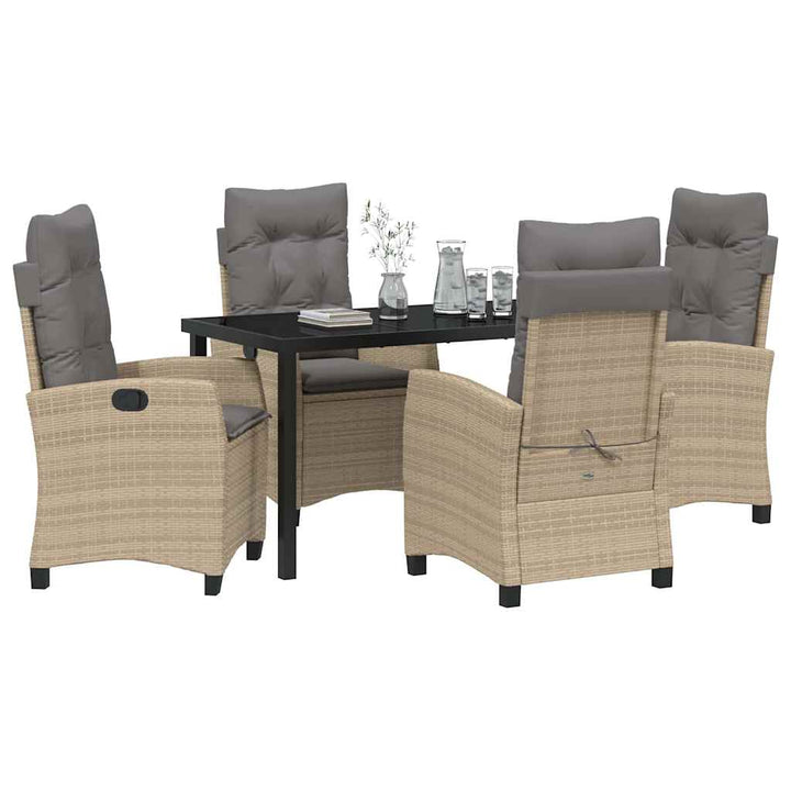 Have Spisebordssæt med pude 5 pcs Beige polyrattan