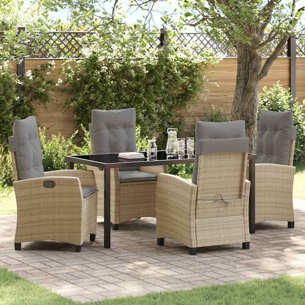 Have Spisebordssæt med pude 5 pcs Beige polyrattan