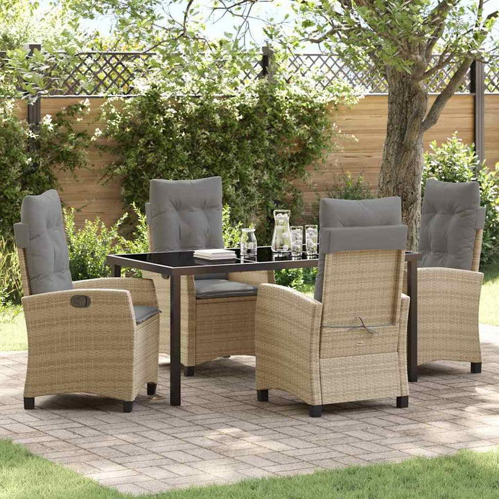 Have Spisebordssæt med pude 5 pcs Beige polyrattan