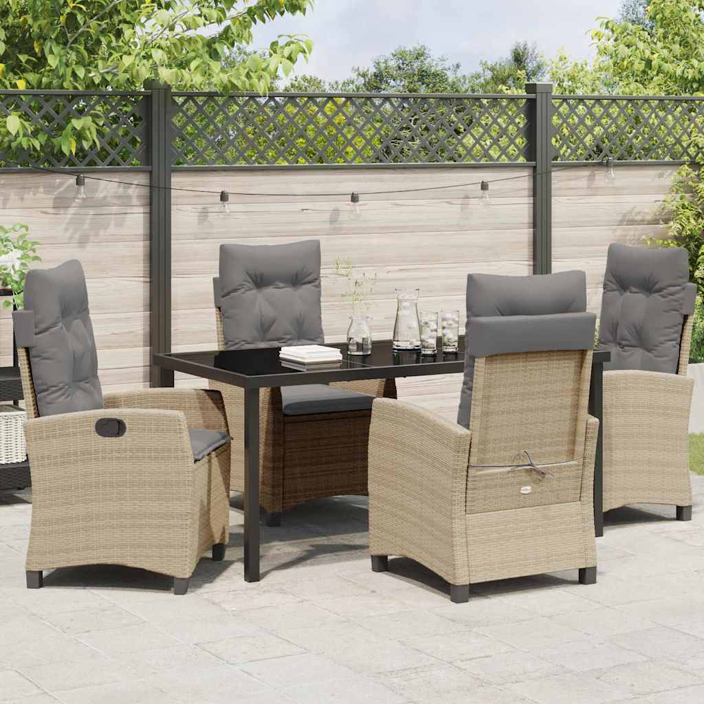 Have Spisebordssæt med pude 5 pcs Beige polyrattan