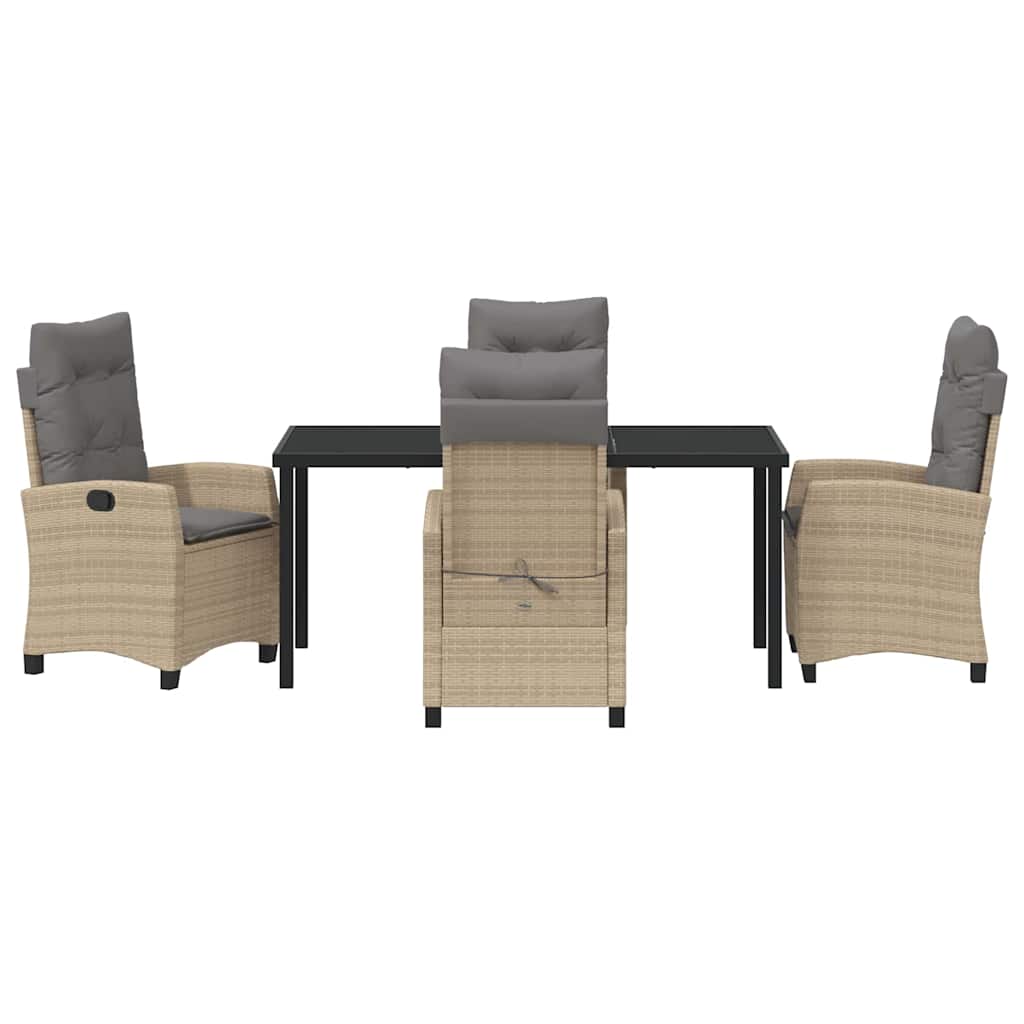 Have Spisebordssæt med pude 5 pcs Beige polyrattan