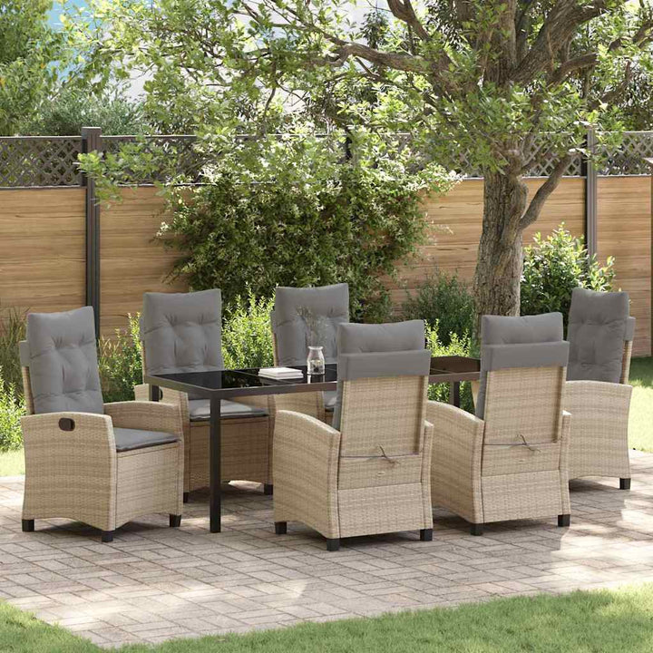 Have Spisebordssæt med pude 7 pcs Beige polyrattan