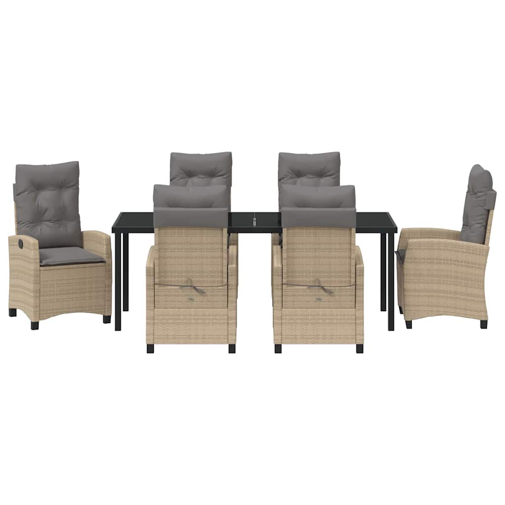 Have Spisebordssæt med pude 7 pcs Beige polyrattan