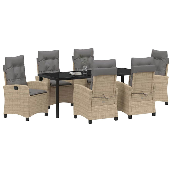 Have Spisebordssæt med pude 7 pcs Beige polyrattan