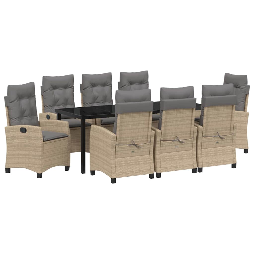 Have Spisebordssæt med pude 9 pcs Beige polyrattan