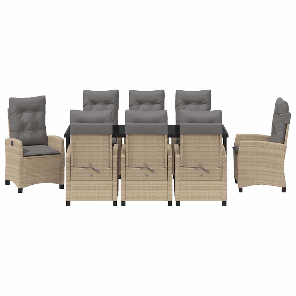 Have Spisebordssæt med pude 9 pcs Beige polyrattan