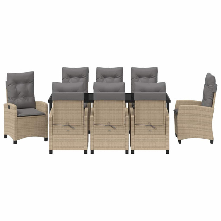 Have Spisebordssæt med pude 9 pcs Beige polyrattan