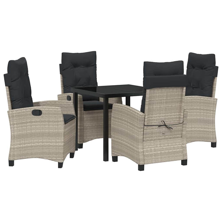Have Spisebordssæt med pude 5 pcs Lysegrå polyrattan