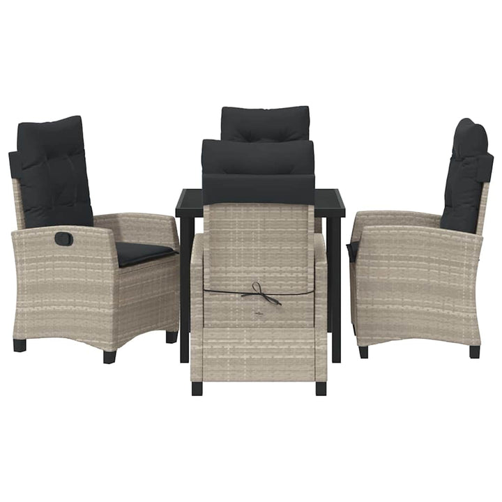 Have Spisebordssæt med pude 5 pcs Lysegrå polyrattan