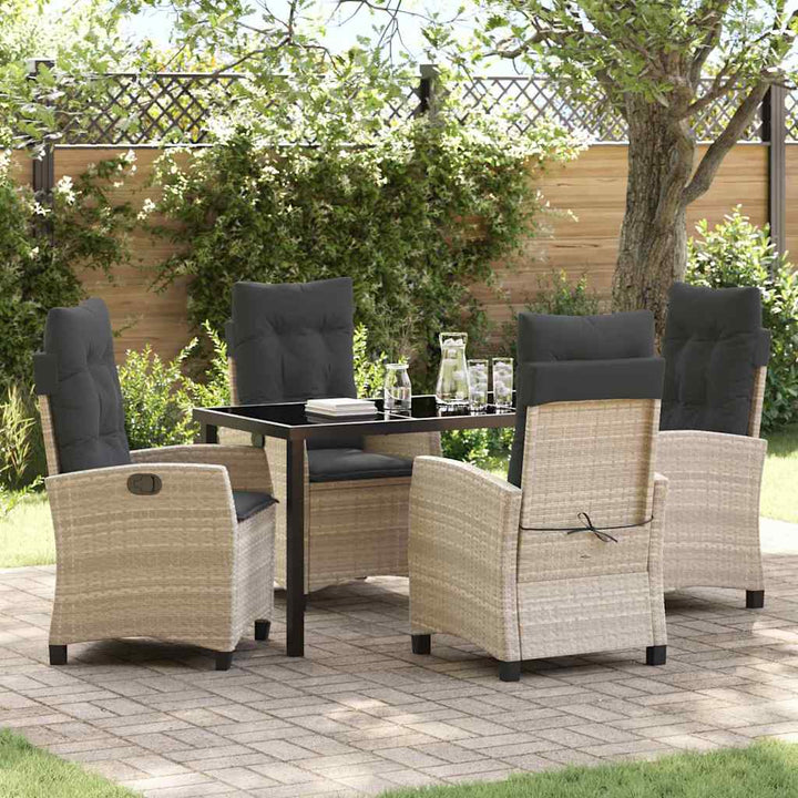 Have Spisebordssæt med pude 5 pcs Lysegrå polyrattan