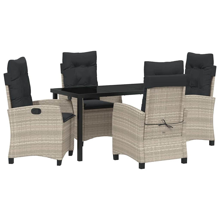 Have Spisebordssæt med pude 5 pcs Lysegrå polyrattan