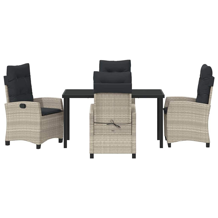Have Spisebordssæt med pude 5 pcs Lysegrå polyrattan