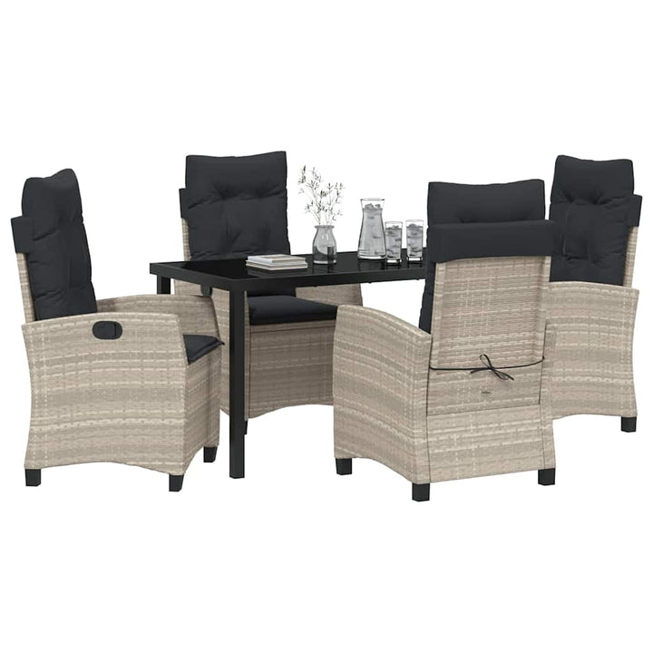 Have Spisebordssæt med pude 5 pcs Lysegrå polyrattan