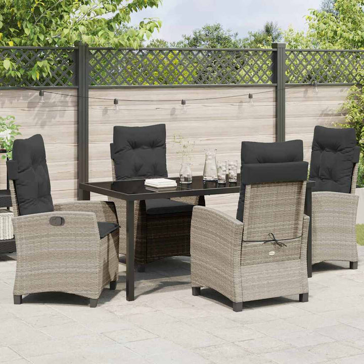 Have Spisebordssæt med pude 5 pcs Lysegrå polyrattan