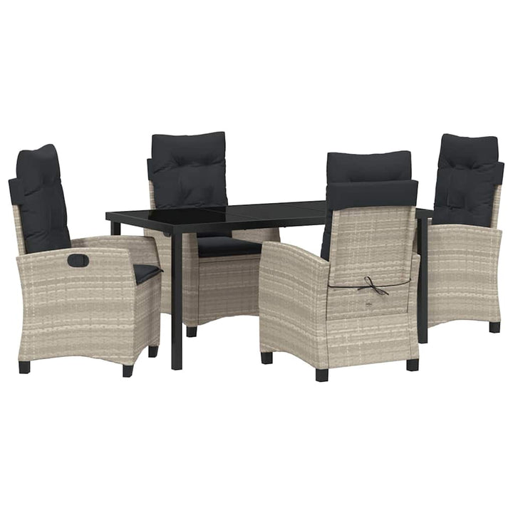 Have Spisebordssæt med pude 5 pcs Lysegrå polyrattan