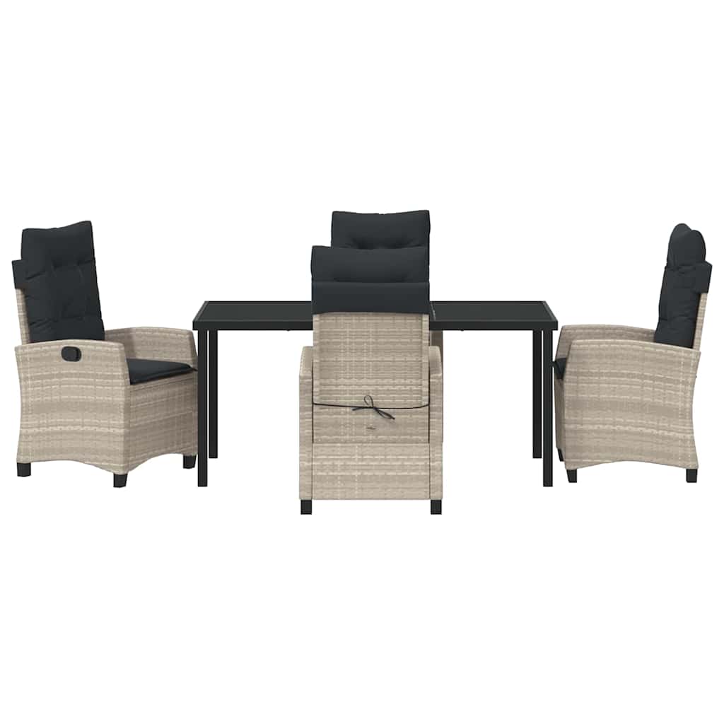 Have Spisebordssæt med pude 5 pcs Lysegrå polyrattan