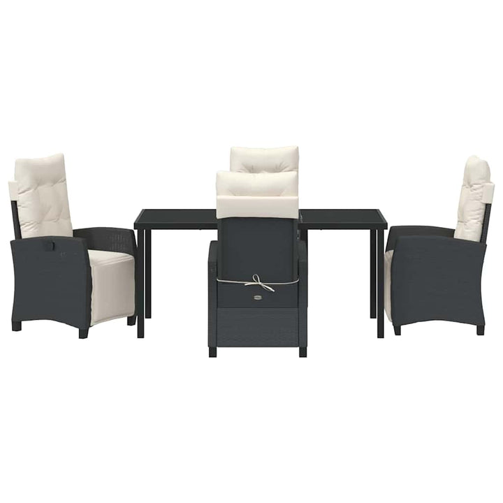 Have Spisebordssæt med pude 5 pcs Sort polyrattan