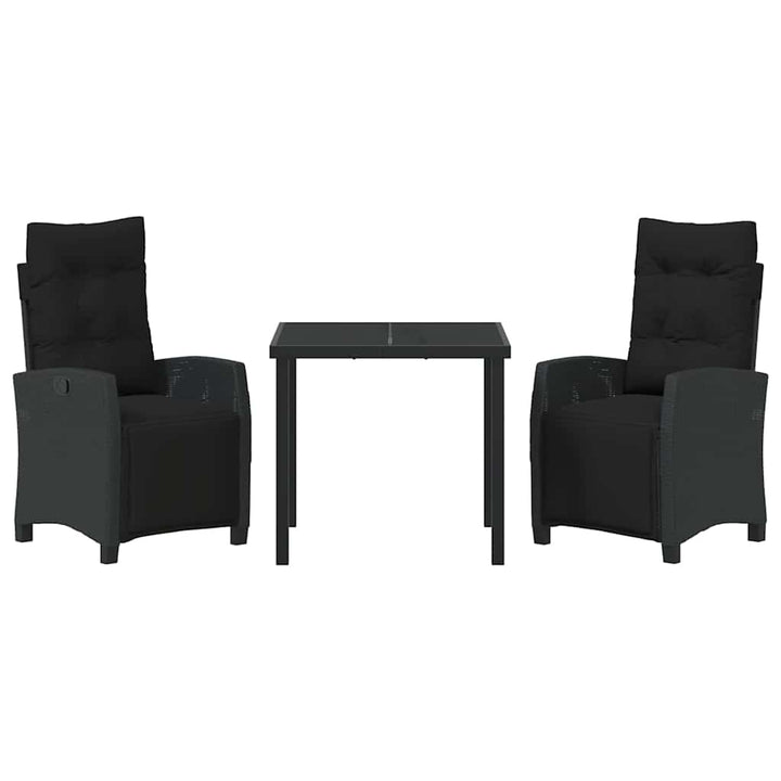 Have Spisebordssæt med pude 3 pcs Sort polyrattan