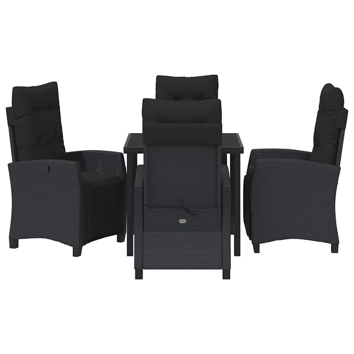 Have Spisebordssæt med pude 5 pcs Sort polyrattan