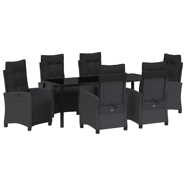 Have Spisebordssæt med pude 7 pcs Sort polyrattan