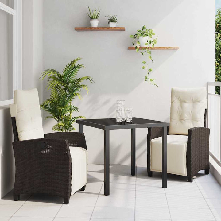 Have Spisebordssæt med pude 3 pcs Brun polyrattan