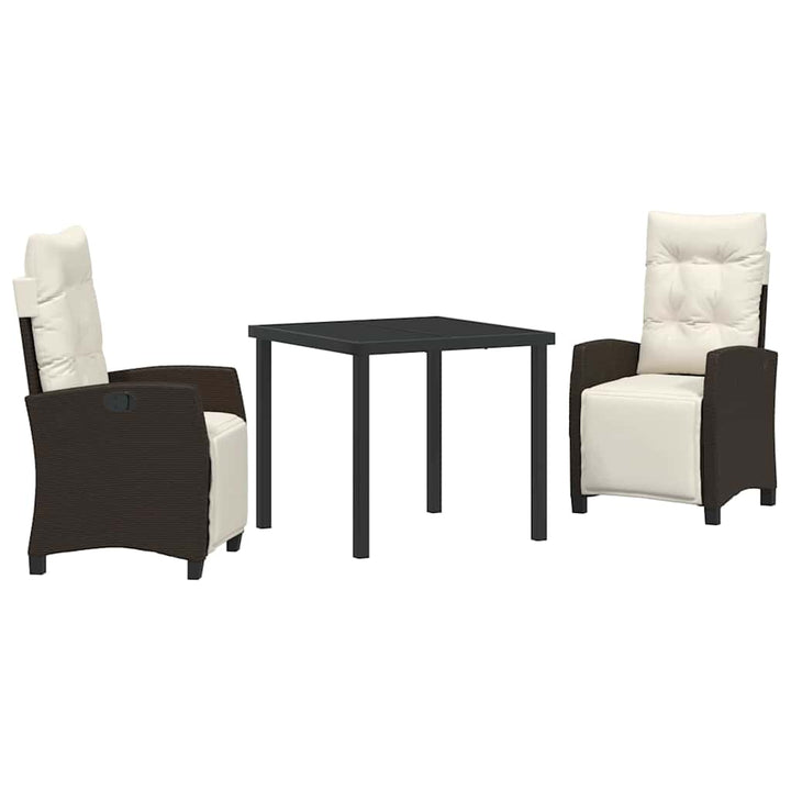 Have Spisebordssæt med pude 3 pcs Brun polyrattan