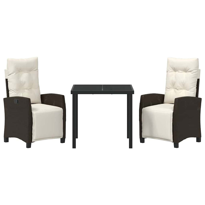 Have Spisebordssæt med pude 3 pcs Brun polyrattan