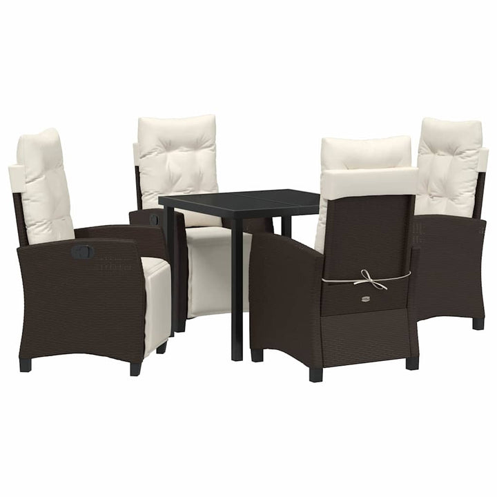 Have Spisebordssæt med pude 5 pcs Brun polyrattan