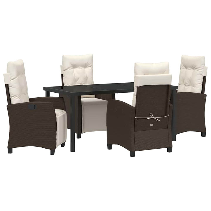 Have Spisebordssæt med pude 5 pcs Brun polyrattan