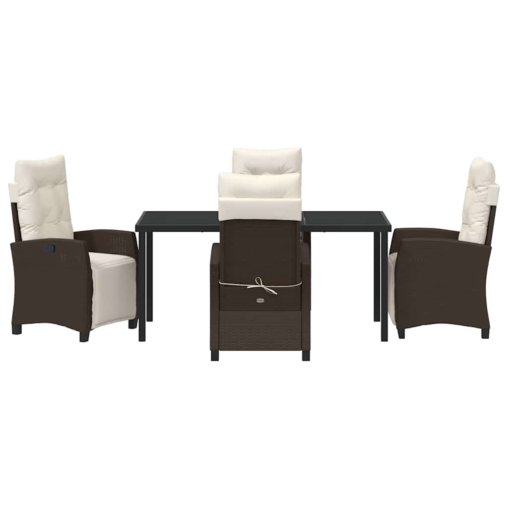 Have Spisebordssæt med pude 5 pcs Brun polyrattan