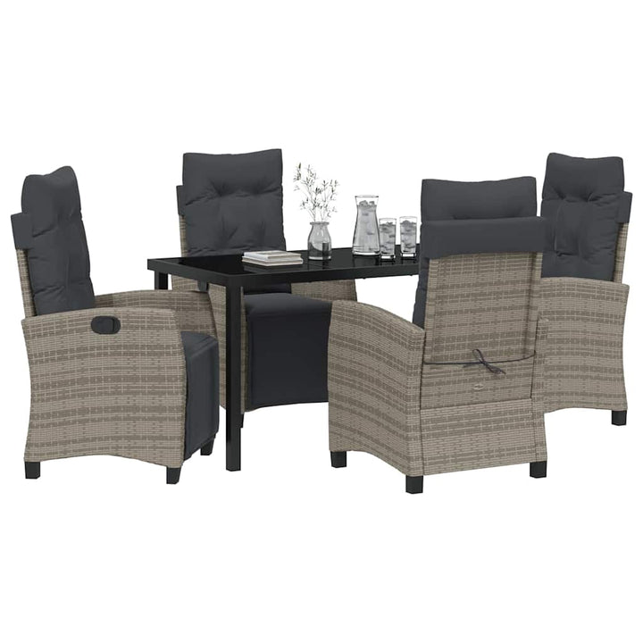 Have Spisebordssæt med pude 5 pcs Grå polyrattan