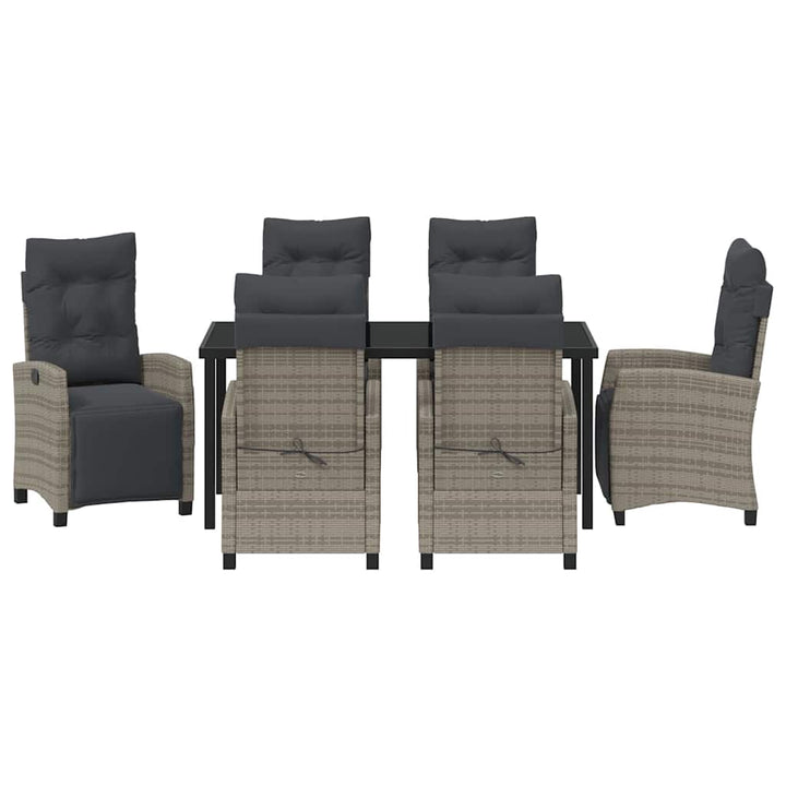 Have Spisebordssæt med pude 7 pcs Grå polyrattan