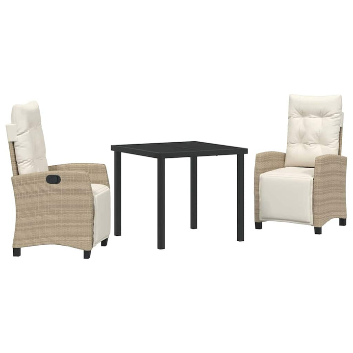 Have Spisebordssæt med pude 3 pcs Beige polyrattan