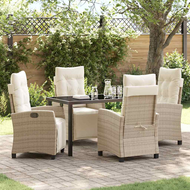 Have Spisebordssæt med pude 5 pcs Beige polyrattan