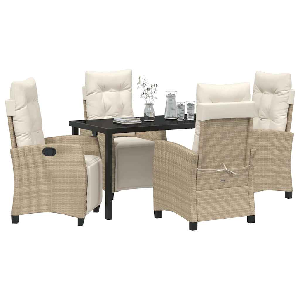 Have Spisebordssæt med pude 5 pcs Beige polyrattan