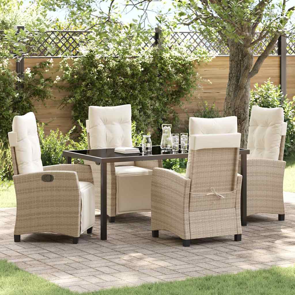 Have Spisebordssæt med pude 5 pcs Beige polyrattan