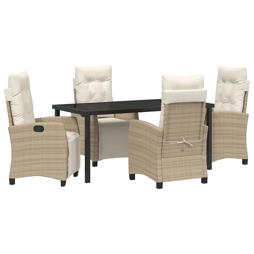 Have Spisebordssæt med pude 5 pcs Beige polyrattan